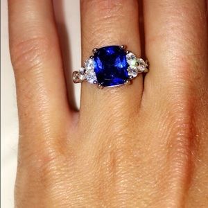 Blue gem stone ring